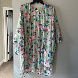 Floral Kimono with Multicolor Print
